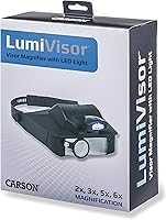 Vista 3 de Carson LumiVisor Head Magnifier - Black Head Visor with LED Lighted Magnifier (2x/3x/5x/6x) (LV-10)