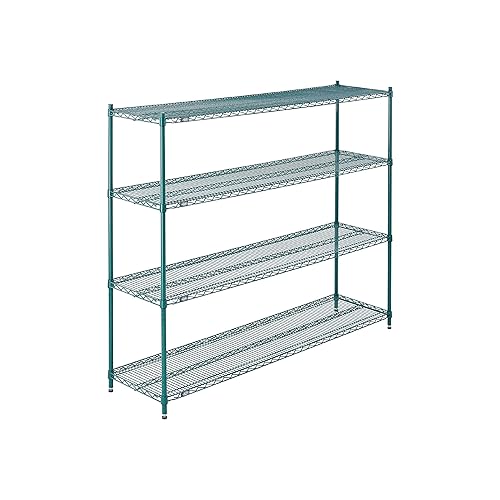 Nexel Estantería de alambre, epoxi verde, 72" W X 18" D X 63" H