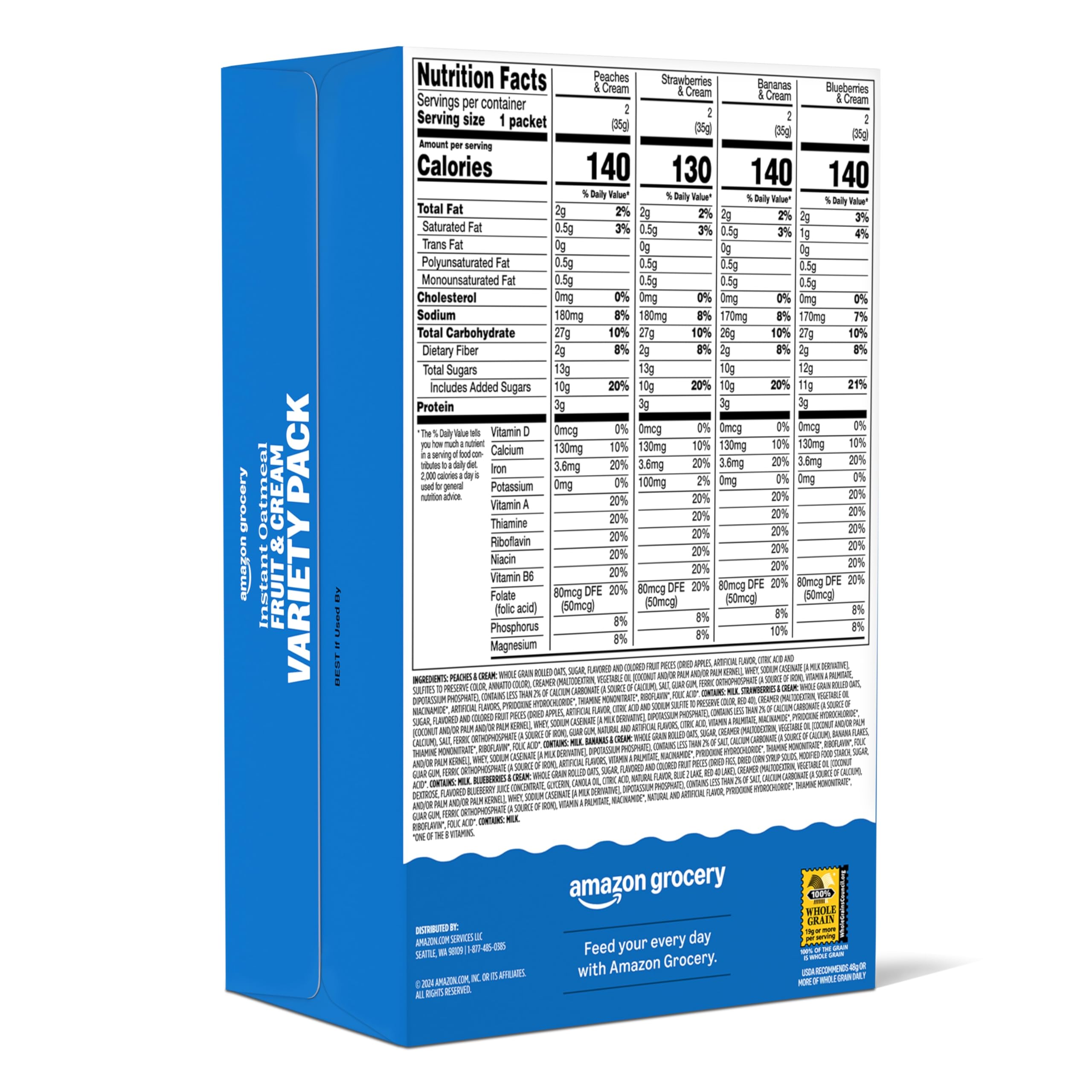 Amazon Grocery Instant Oatmeal Fruit Cream Variety Pack 9 8 Oz — view 2