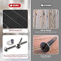 Vista 7 de Costaelm Mesas Laterales Cuadradas para Exteriores, Mesas de Patio Adirondack para Exteriores, Mesa Lateral de Patio de HDPE Resistente a