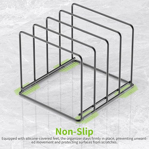 Miniatura 4 de Estante organizador de cocina, soporte resistente de 4 ranuras para tablas de cortar, utensilios de cocina, resistente al óxido, diseño que ahorra