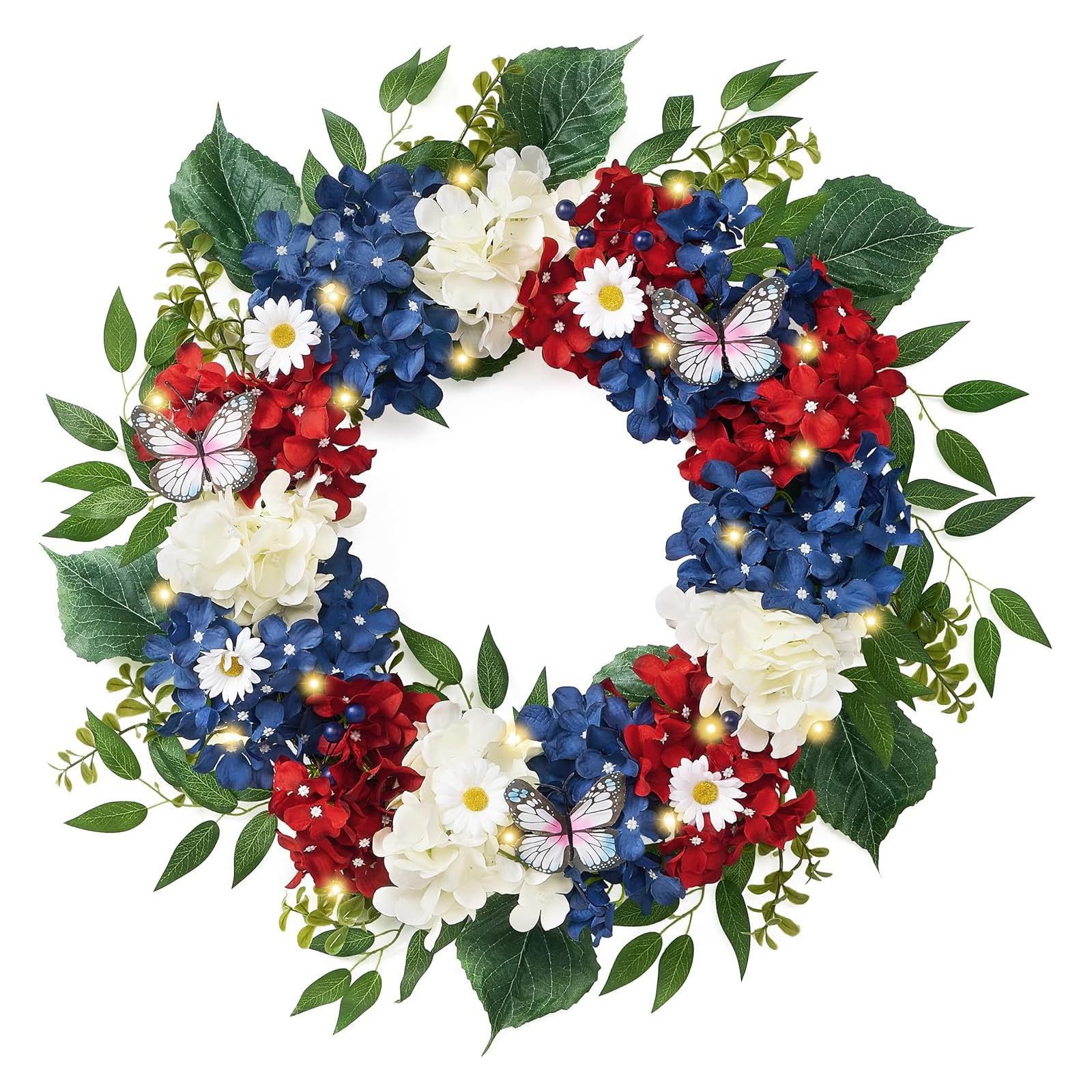Artificial Flower Wreath with Realistic Leaves for Front Door Farmhouses Garden Wedding Decoration Artificial Wreath Party Decoration Faux Flower Door Hanger Holiday Party Wedding Location Home Deck