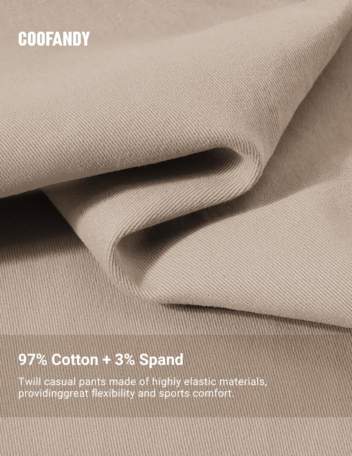 COOFANDY Mens Casual Shorts Cotton Drawstring 9 inch Chino Shorts Stretch Elastic Waist Summer Beach Golf Shorts - Image 5