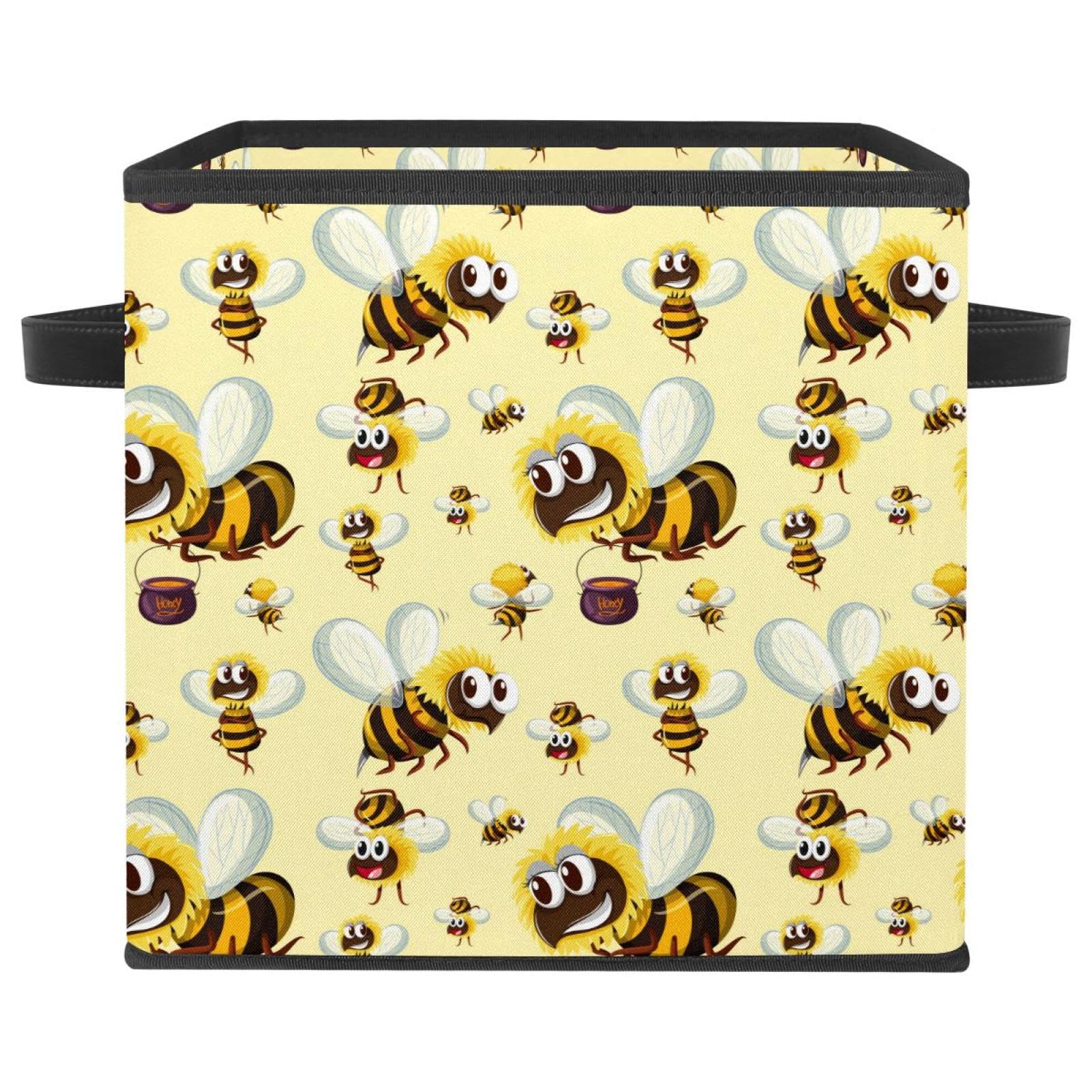 Panier de rangement en tissu avec poignées grand volume pour livres et vêtements de maison