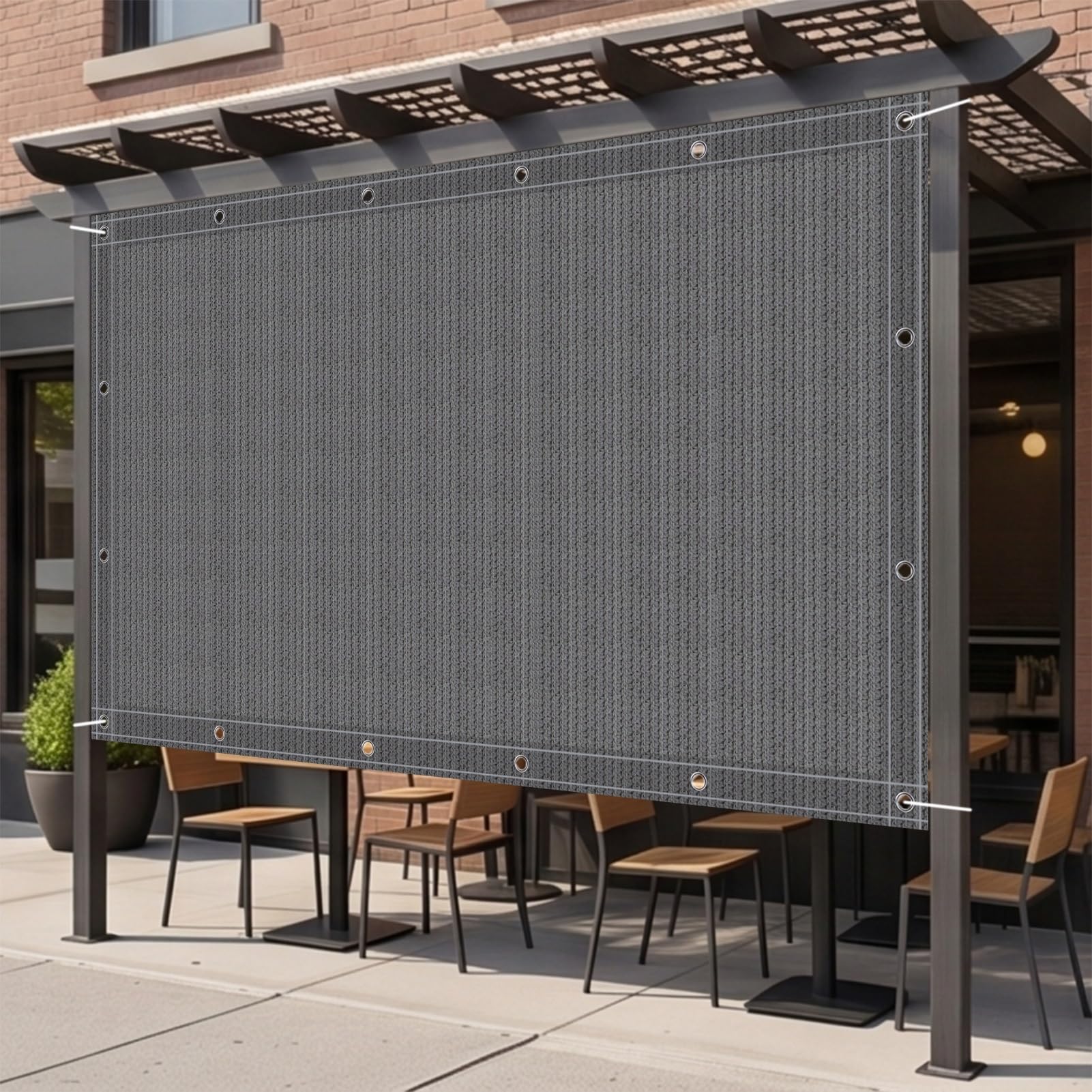 Toldo para Sombra 100 x 410 cm Protección UV Malla Sombreo Toldo Varios Tamaños para Invernadero Plantas Terraza, Gris
