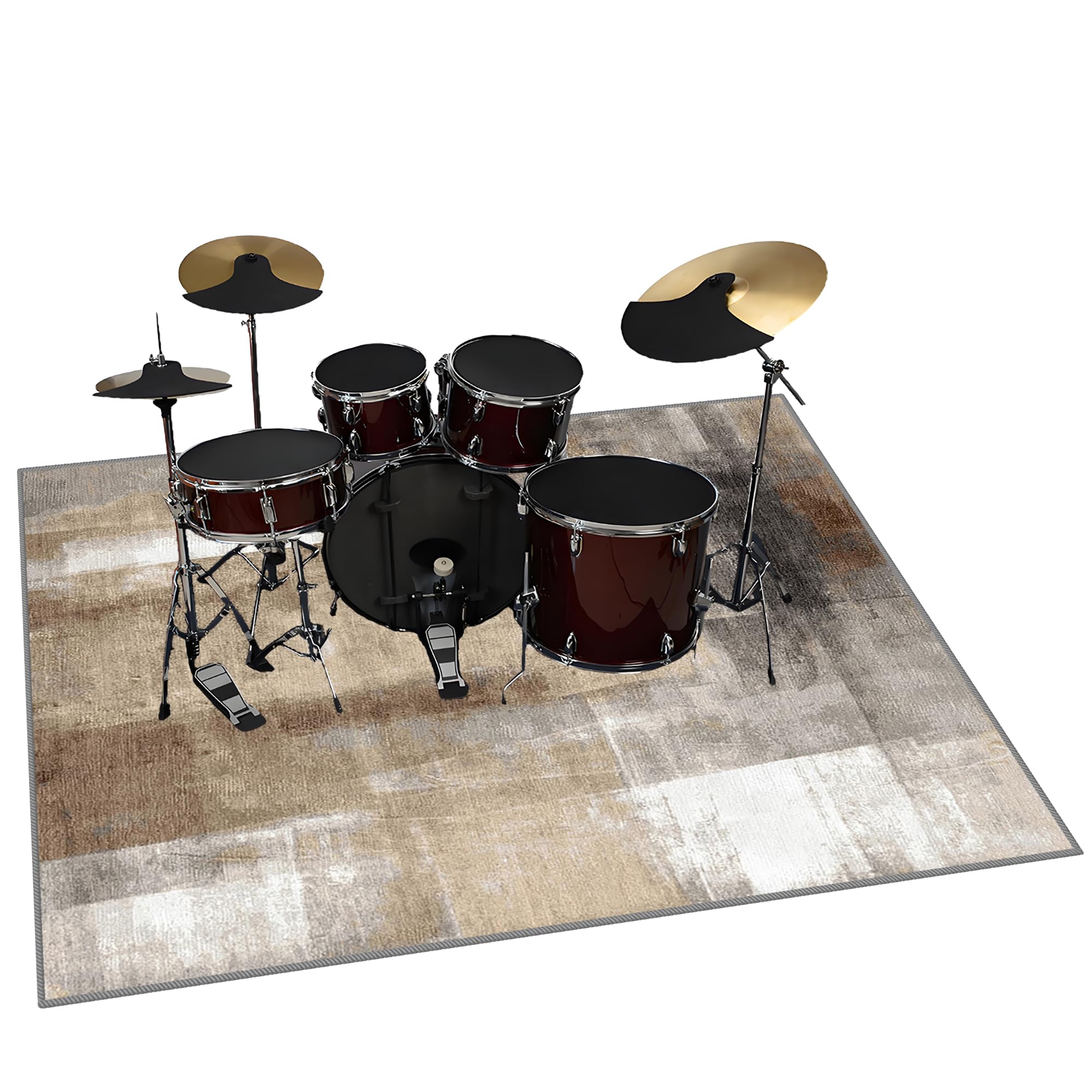 Alfombras Bateria Insonorizada Alfombra Bateria Electronica Antideslizante Antivibracion Alfombrilla de Tambor para Baterías Acústico Caja Bombo y Instrumentos Musicales 140 x 100 cm