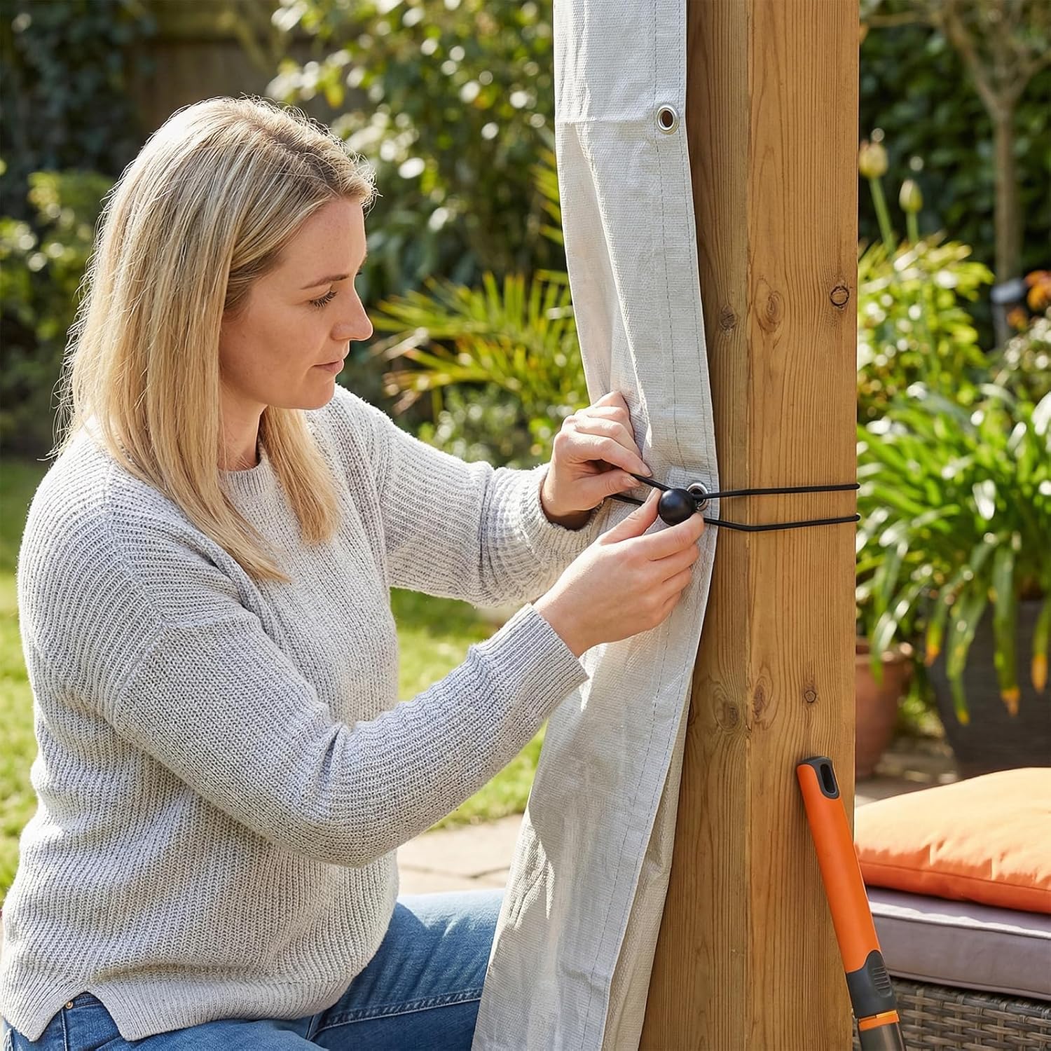 30 Pcs 4" Flexible Elastic Tensioners, Heavy Duty Elastic Sandows Great for Camping Tents, Banners, Garden Tents and Tarps (Black)