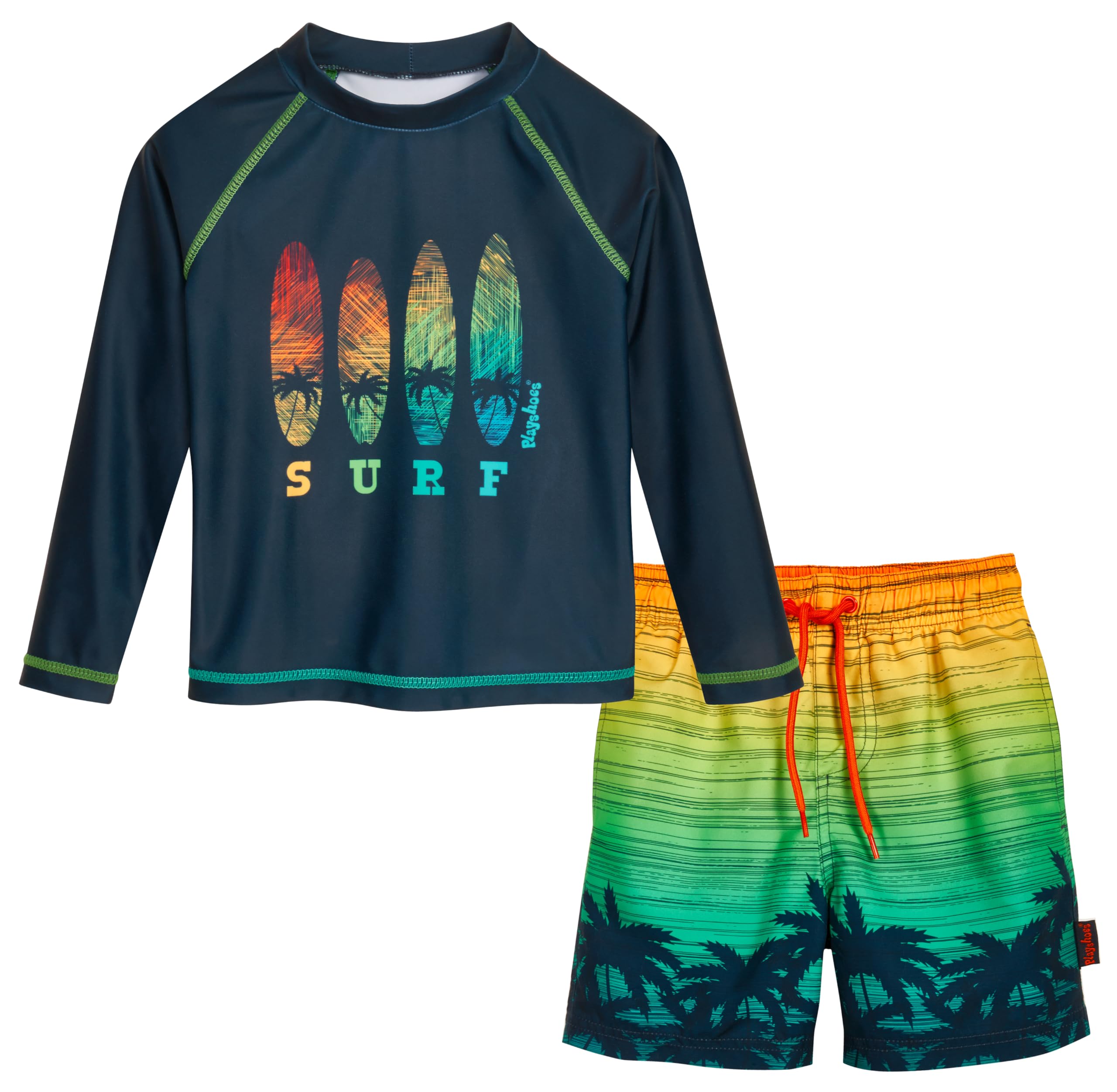 Playshoes Unisex Kinder Schwimmshirt Badehose + Hut Rash-Guard-Set