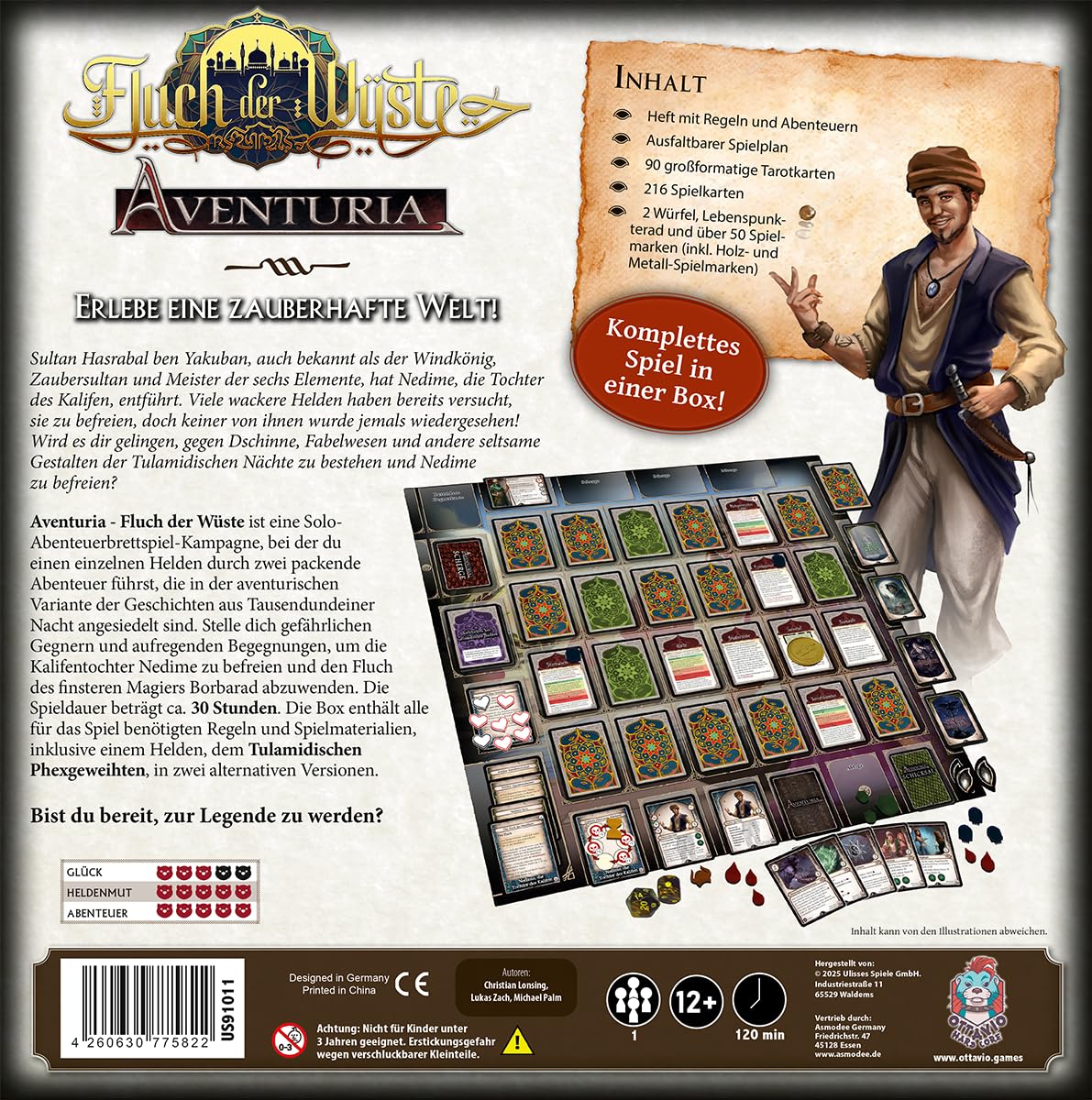 Ottavio, Aventuria: Fluch der Wüste, Solo-Abenteuer, Kennerspiel, Deutsch