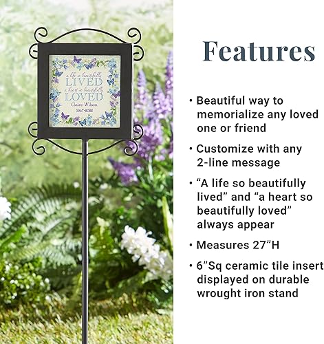 Miniatura 3 de Let's Make Memories Estaca de jardín personalizada de una vida hermosa - Simpatía - en memoria