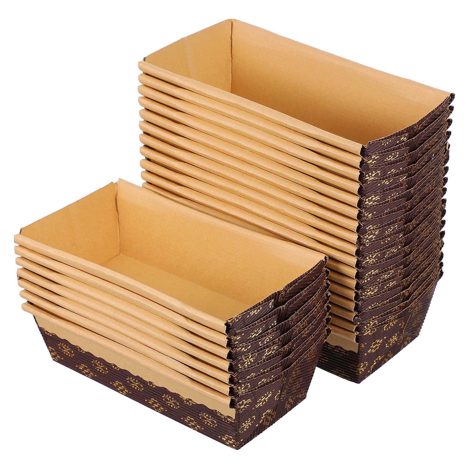 Lot de 25 moules à gâteau jetables en papier sulfurisé pour la cuisson du, des muffins, des gâteaux, 16,5 x 9 x 5 cm – Moules en papier marron pour gâteaux