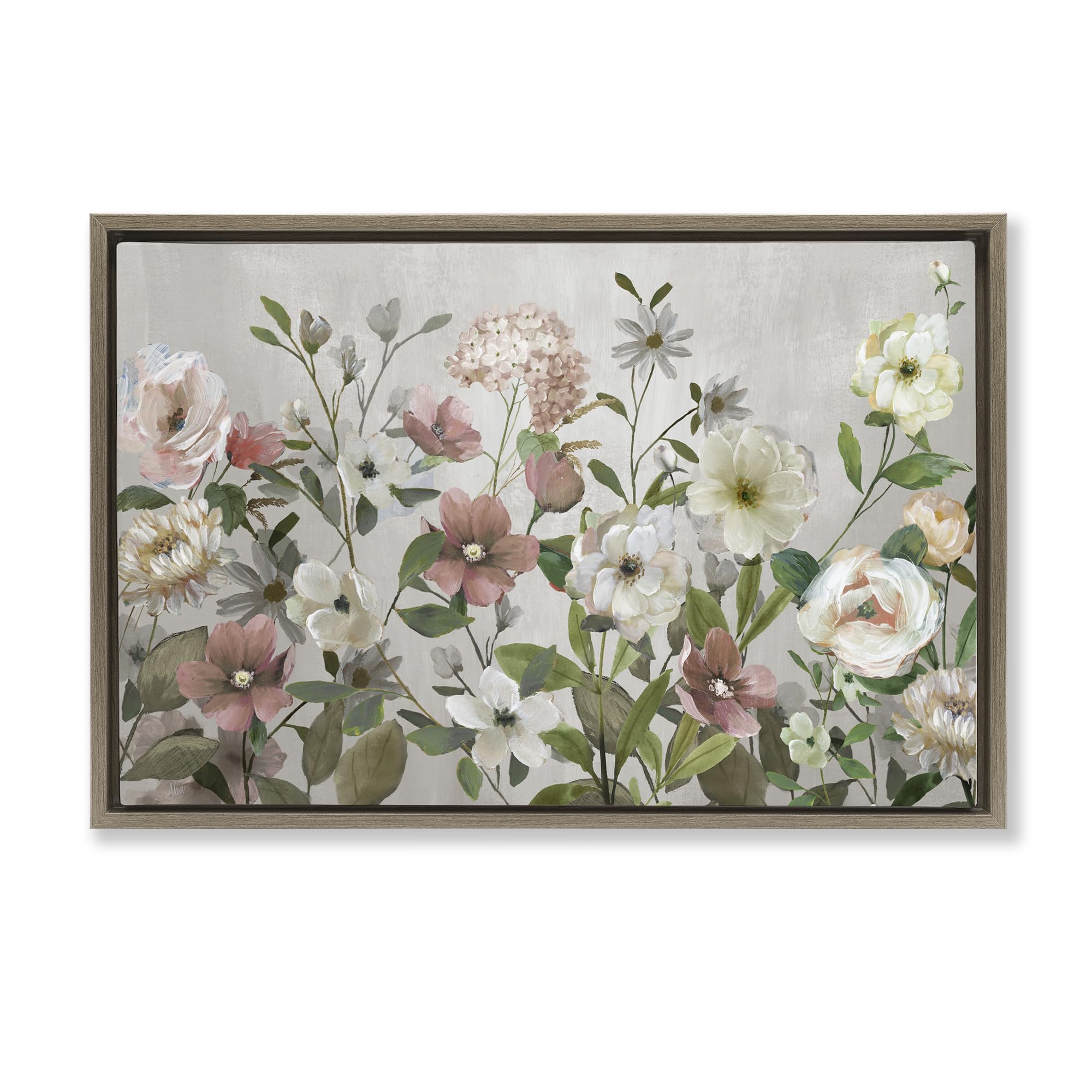 Stupell Industries Montalcino Elm (Textured) Garden Meadow Floral Botanical, 20 X 30 Inch Canvas In Floater Frame