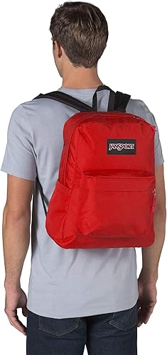 Miniatura 3 de JanSport - Mochila Superbreak Plus para escuela, trabajo, viajes o para la laptop, con bolsillo para botella de agua, estampado Red Tape