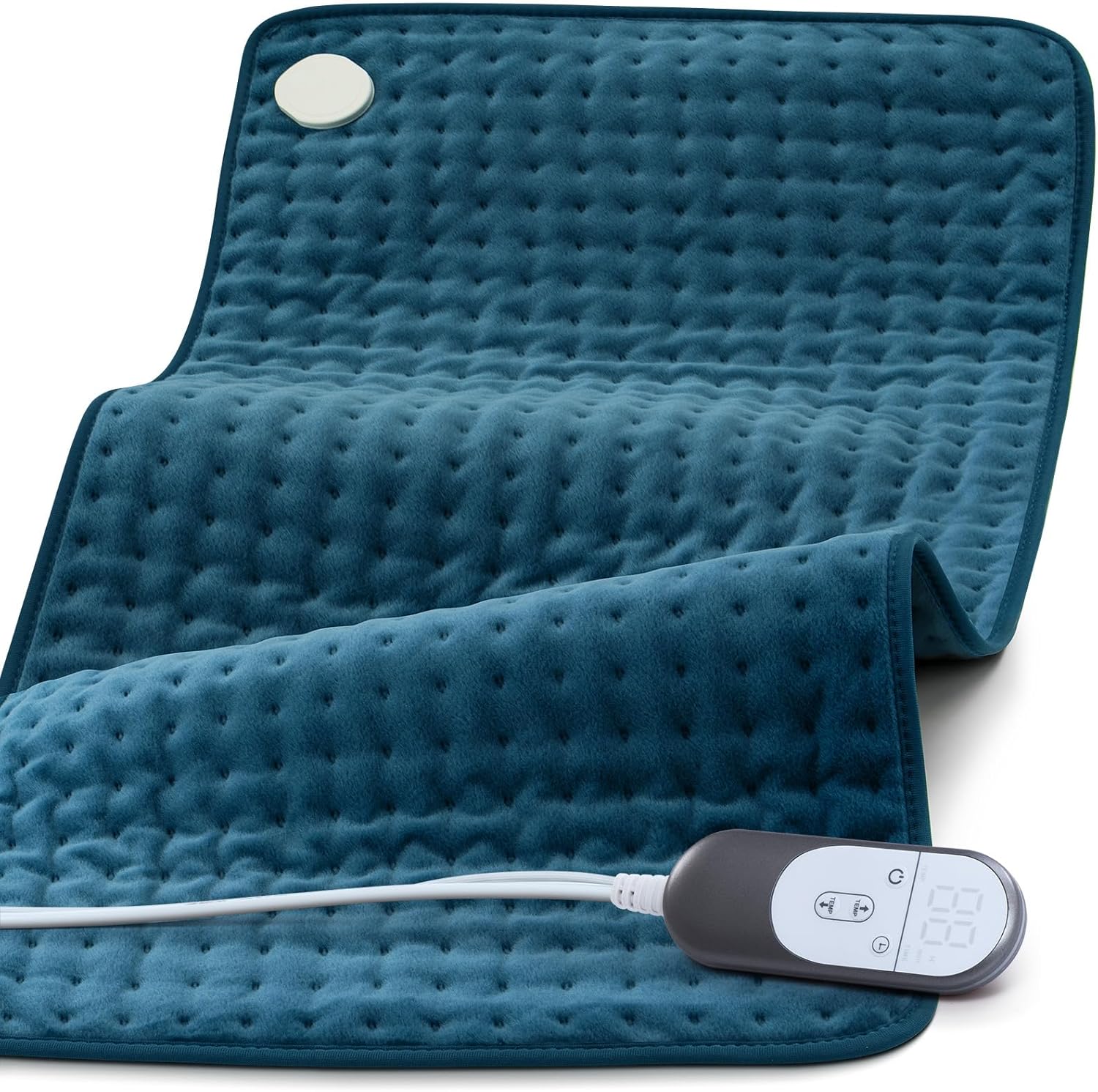 17x33 Heating Pad for Pain Relief | Ultra-Soft Microplush Fabric | 6 Adjustable Heat Settings (Moist & Dry) | Safe 2-Hour Auto Shut-Off | Perfect for Back, Neck, Shoulders | Great Gift Idea Legion Blue 17*33 Inch