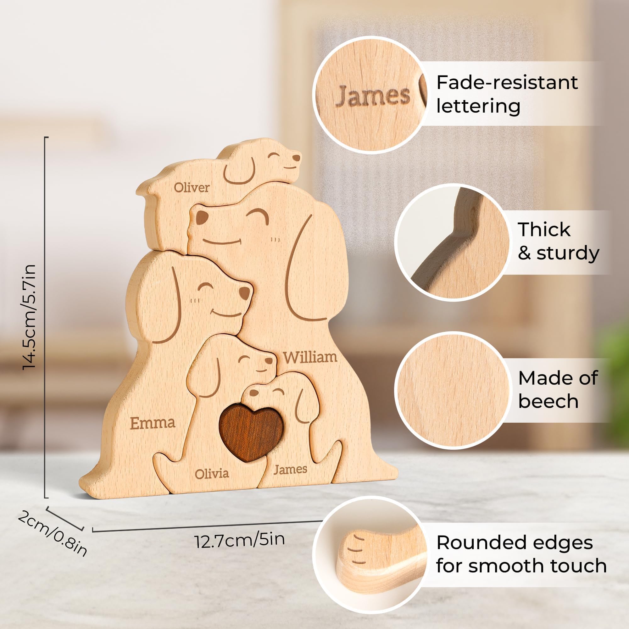 Amazon.co.jp: Customizedbee 犬の家族パズル パーソナライズされた