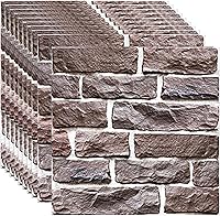 Vista 1 de Paneles de pared 3D para despegar y pegar, papel tapiz de ladrillo 3D para despegar y pegar, paquete de 10 paneles de pared de PVC autoadhesivos