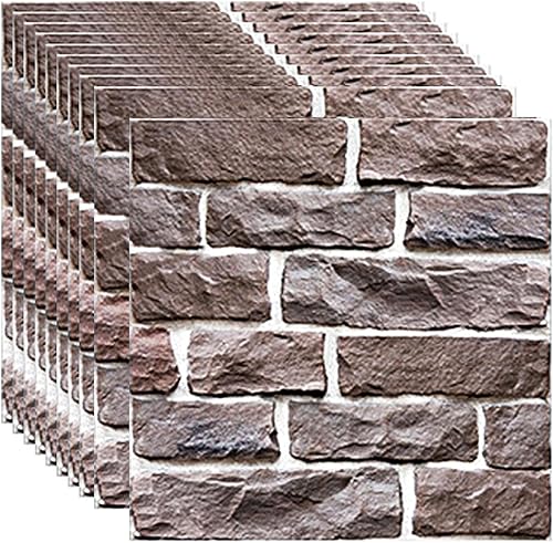Paneles de pared 3D para despegar y pegar, papel tapiz de ladrillo 3D para despegar y pegar, paquete de 10 paneles de pared de piedra autoadhesivos,