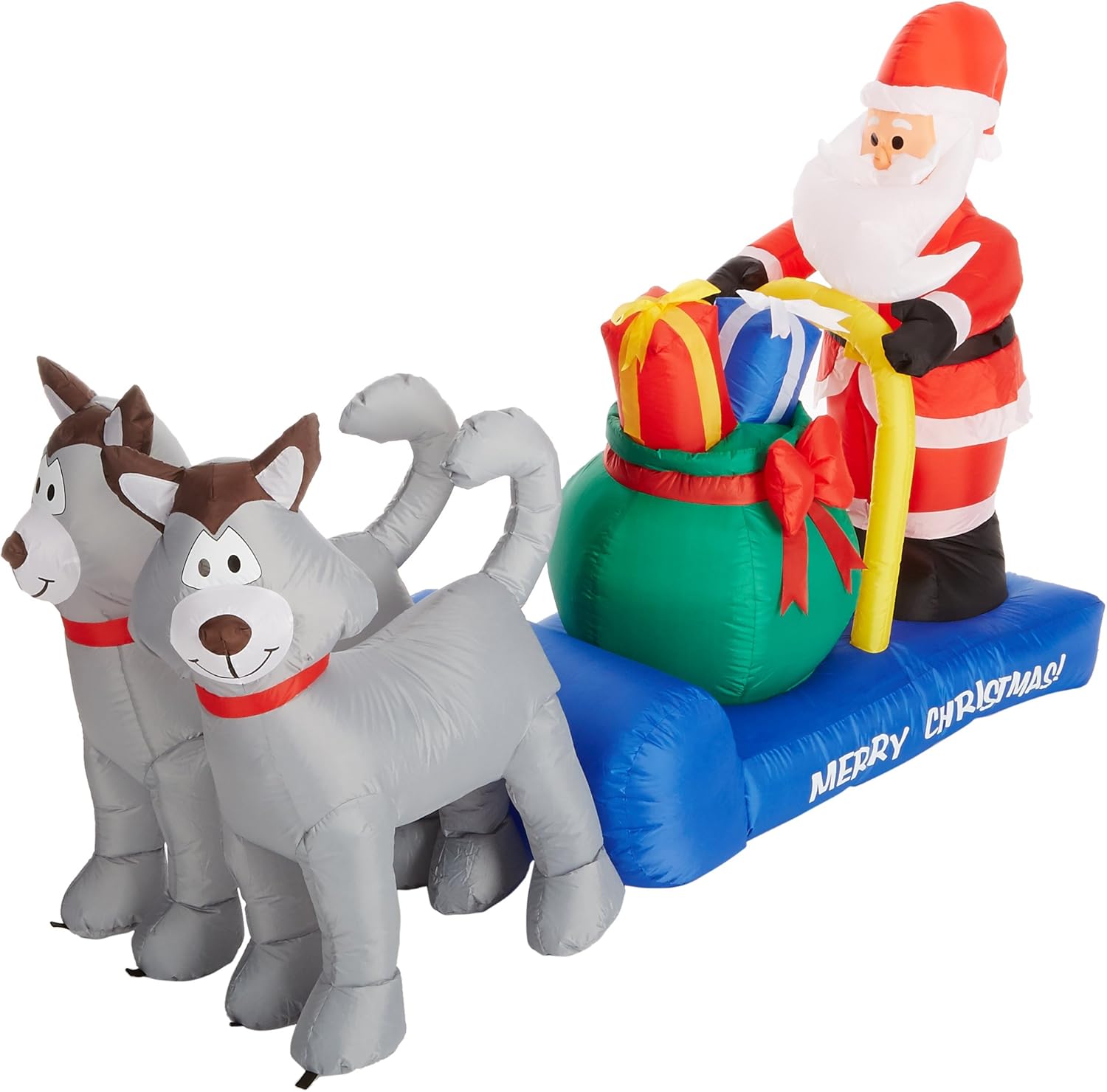 7 Foot Long Christmas Inflatable Santa Claus on Sleigh with