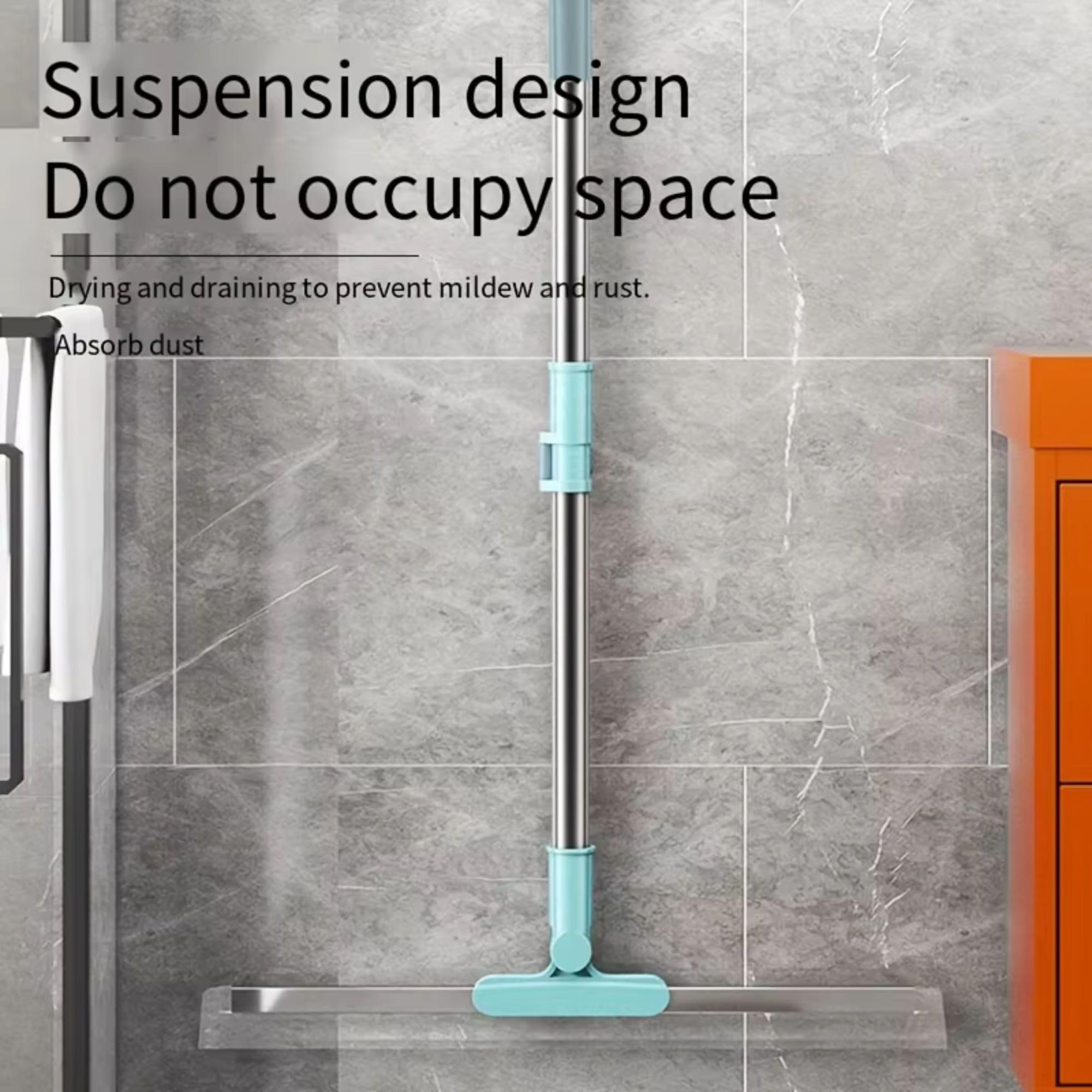 Magic Broom Sweeper for Floor Cleaning – Multifunctional Silicone Wiper Mop with Stainless Steel Extendable Handle – Wet & Dry Use – Bathroom Floor Wiper & Window Squeegee Viper for Home(Multicolor) - Image 6 thumbnail