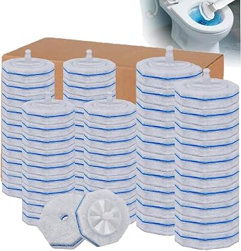 60pcs Count Toilet Bowl Wand Refills,Toilet brush,Disposable Toilet Cleaner Refills,Thickened Cleaning Layer,Wont Fall Apart,for Ceramics and Bathroom Cleaning Blue