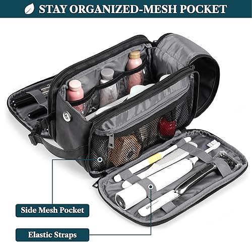 Miniatura 2 de PAVILIA Neceser para hombres y mujeres, bolsa de viaje, estuche organizador de artículos de tocador, artículos esenciales de viaje, kit de afeitado,