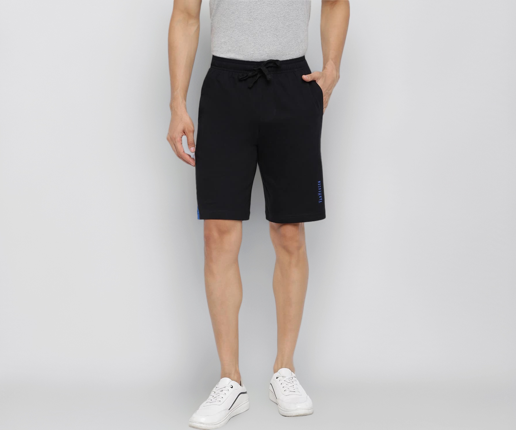Van Heusen Athleisure Men Knit Shorts - Cotton Rich - Smart Tech