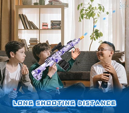 Vista 28 de JIFTOK - Pistola eléctrica de bolas de gel, lanzador automático de bolas de salpicaduras de alta velocidad con más de 60000 y gafas, juguetes