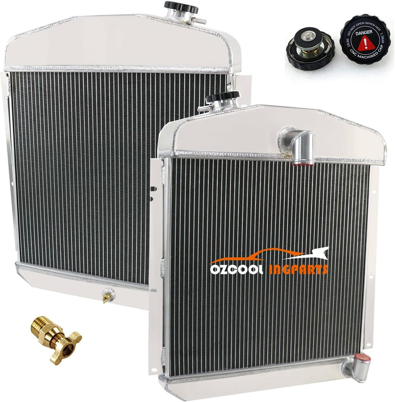 3 Row Aluminum Radiator for 1946-1949 Chrysler New Yorker/Saratoga Series/Windsor Series, 1949 Plymouth Deluxe, 1946-1948 Plymouth P15 Deluxe/P15 Special Deluxe