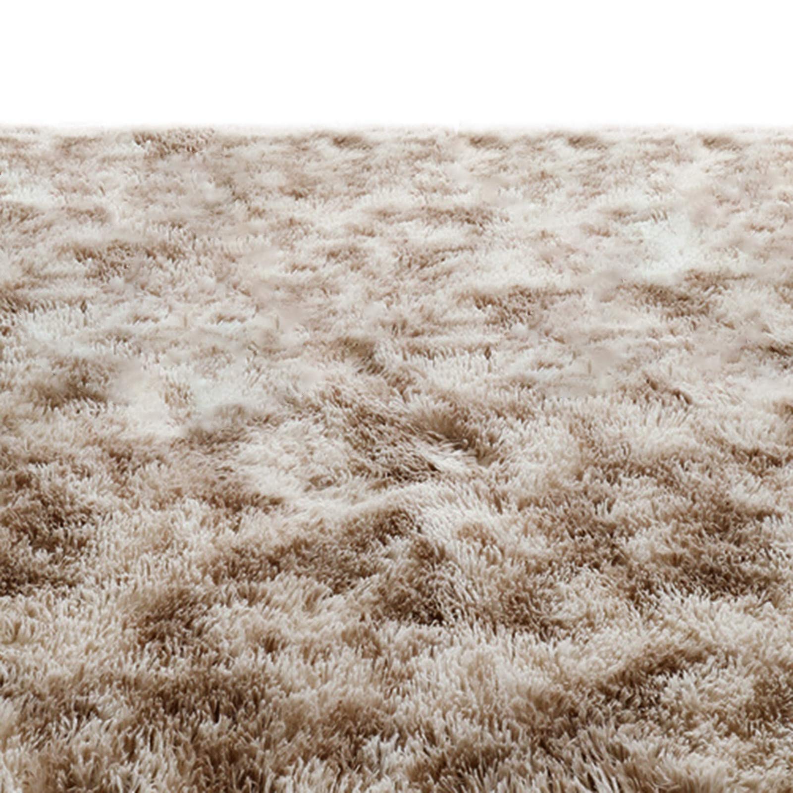 NapacohShaggy Rug, Rectangle Bandhnu Plush Floor Carpet Home Rug Living Room Mat Bedroom Decor, Living Room Areas Rug Light Camel 50 * 80cm