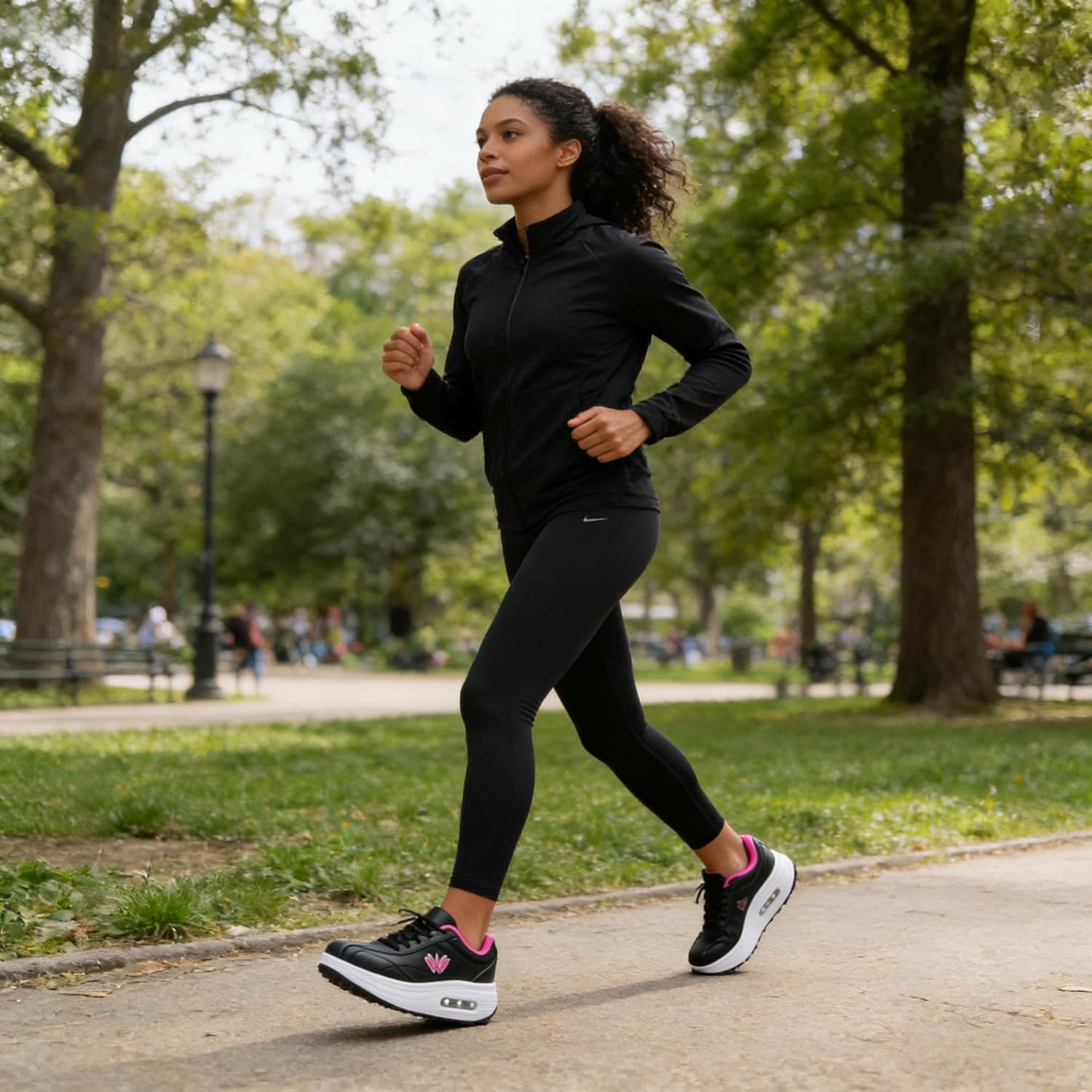 RUIDENG Platform Sneakers for Women Air Cushion | Walking Shoes Women Comfortable All Day | Thick Rocker Bottom