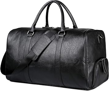 Duffle bag black leather Clearance
