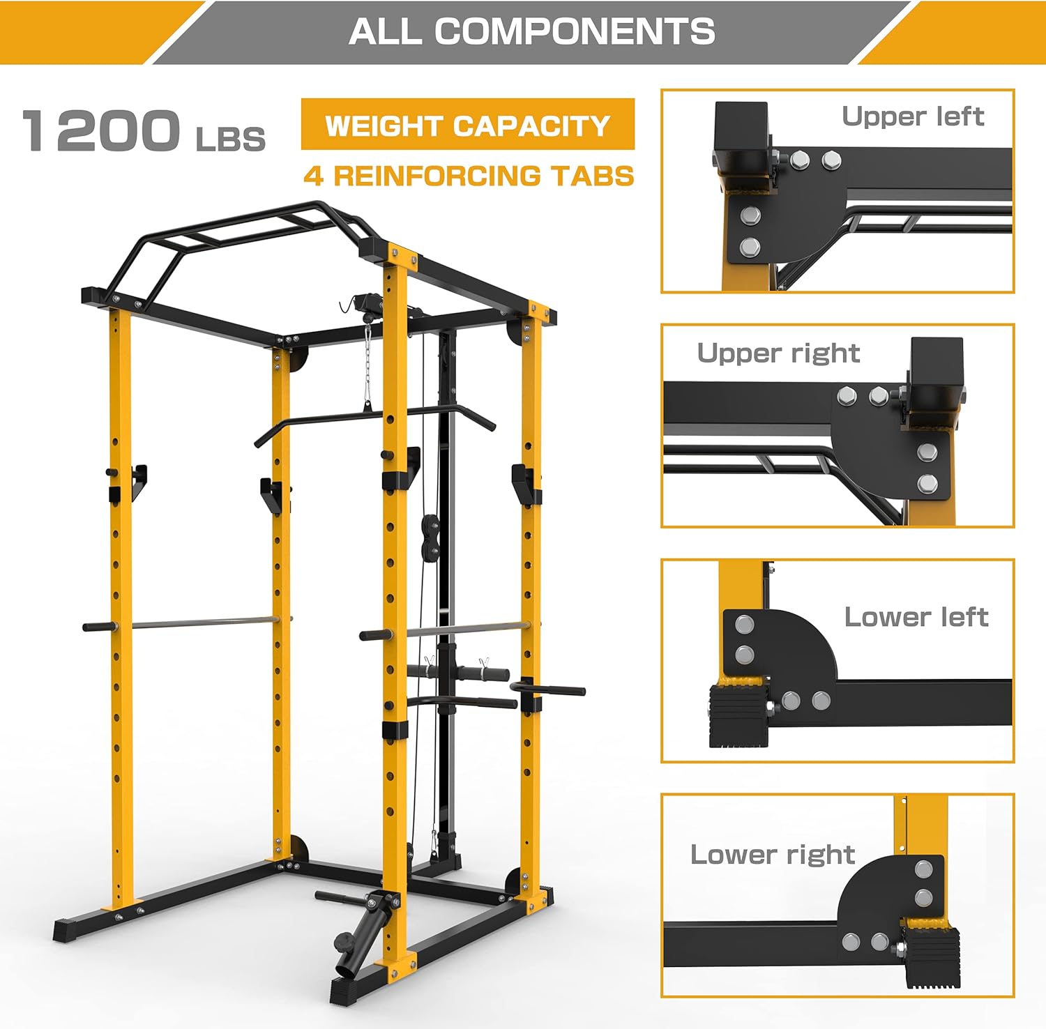 MAJOR LUTIE Smith Machine,Power Cage with Weight Bar and LAT Pull-Down Systems Commercial Home Gym Multifunctional Rack : Sports & Outdoors