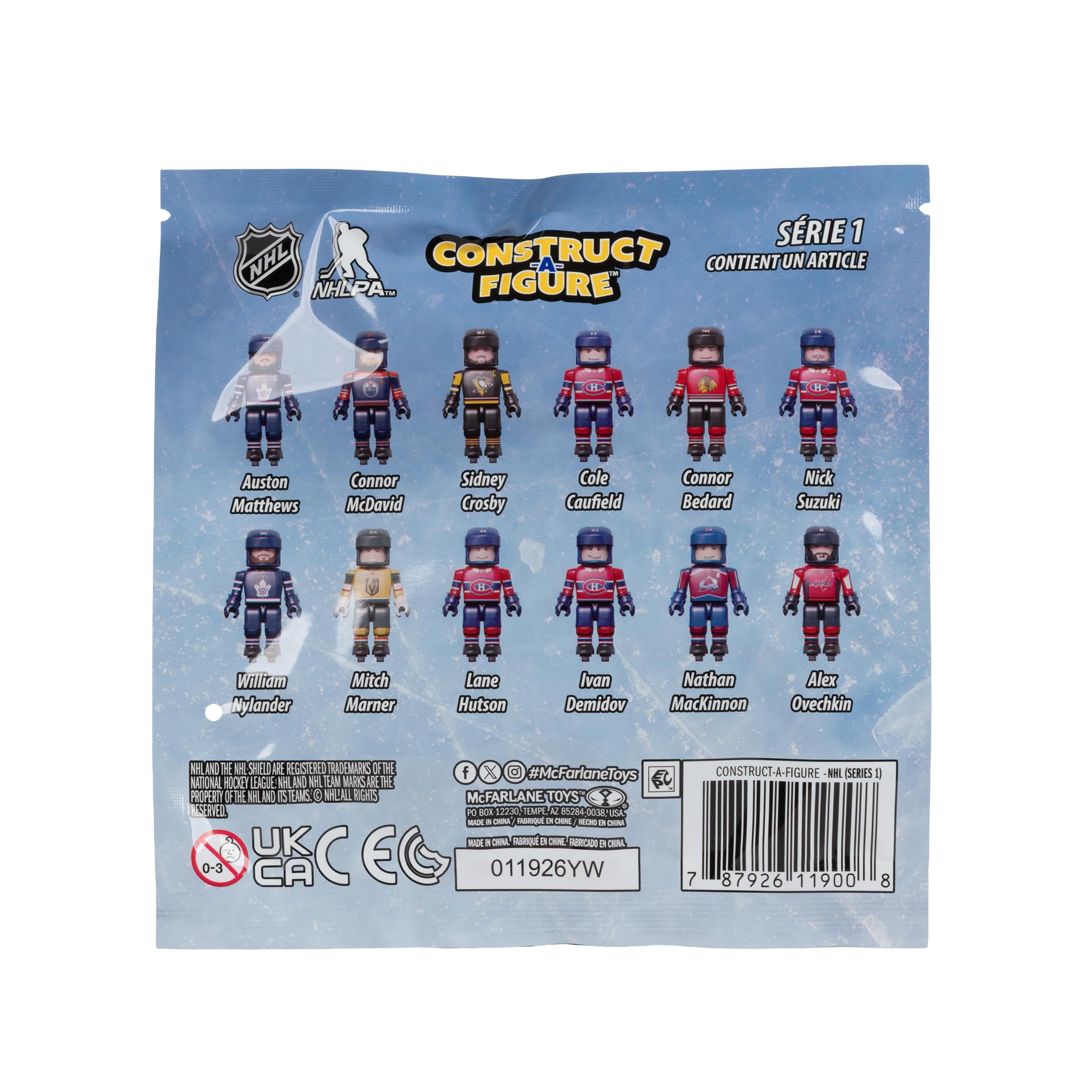 McFarlane Toys - NHL Construct-a-Figure Random Blind Bag 3-Pack, 2 pollici Figure