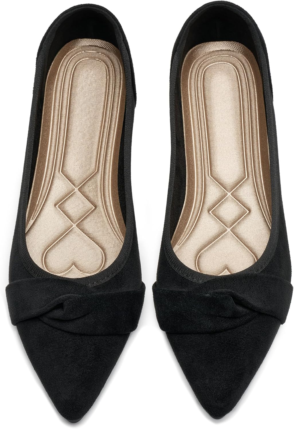 Flats for Women Comfortable: 2026 Pointed Toe Faux Suede Bow Ballet Flat Slip On Dressy Casual Shoes for Work Office Walking