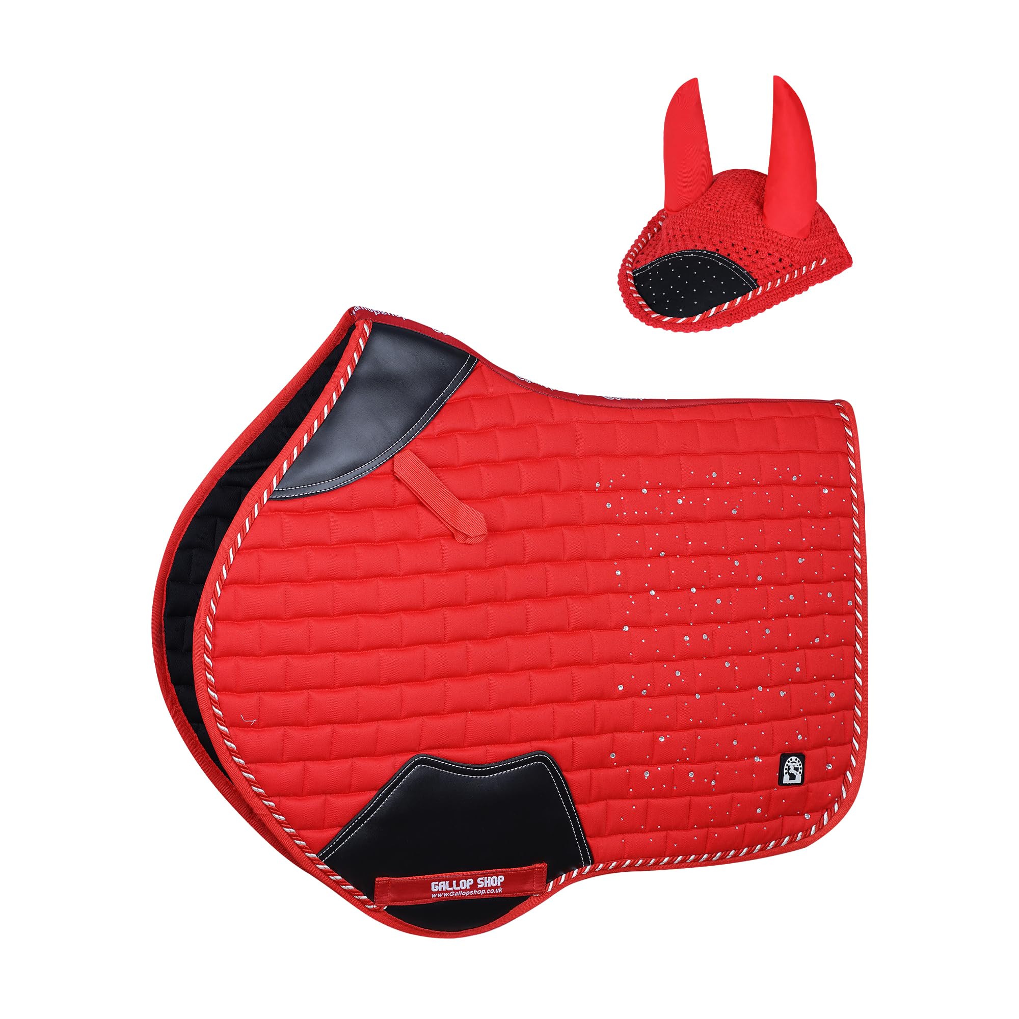 Gallop Shop Close Contact Saddle Pad / All-Purpose Design Rhinegold with Sparkle (Red, Full)