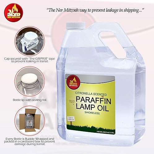 Miniatura 12 de Ner Mitzvah Aceite de lámpara perfumada de citronela, 32 onzas, sin humo e inodoro, repelente de insectos y mosquitos, aceite de parafina