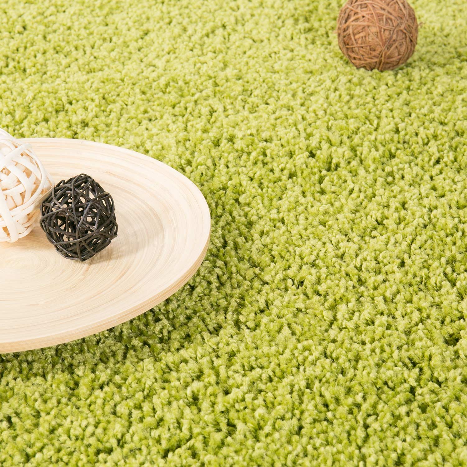 Vimoda Teppich Prime Shaggy Hochflor Langflor Einfarbig Modern Grün für Wohnzimmer – Bild 3