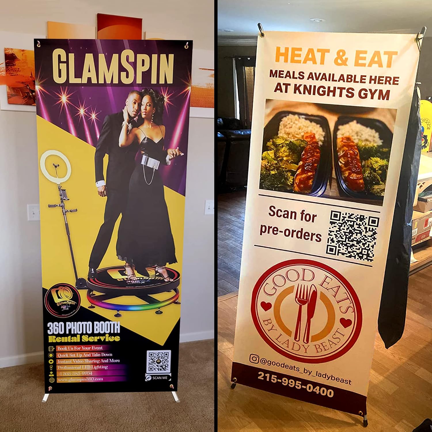 Anley Custom X Stand Banner - Upgraded 18oz Vinyl with Metal Grommets - Portable Personalized X Frame Banner for Business, Events Displays - 30 x 72 In (Included Banner, Stand and Travel Bag) image 4