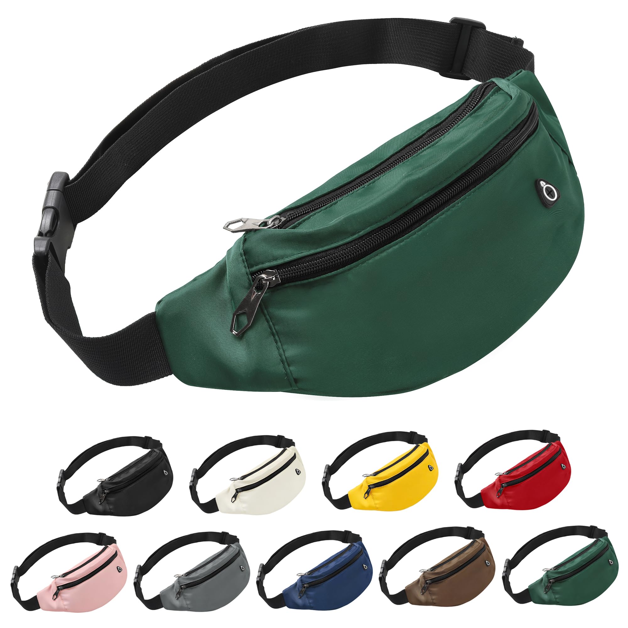 Frenou Fanny Pack For Women And Man Crossbody Bag Cross body Bag With Adjustable Strap For Travel Running Hiking Walking Workout Green