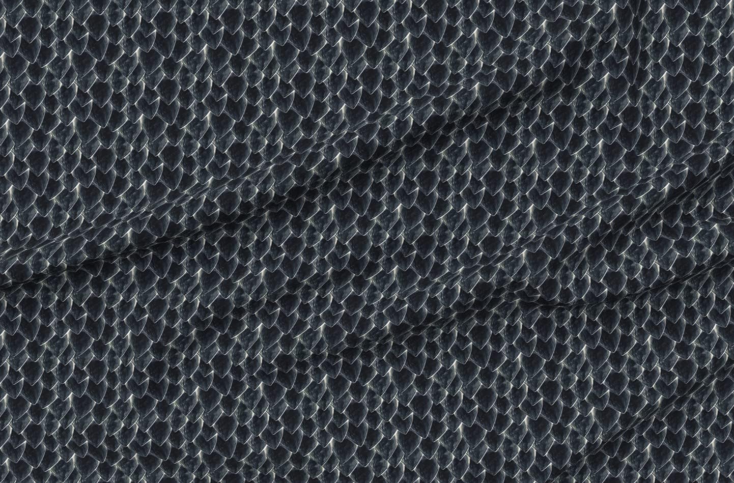 Spoonflower Fabric - Night Dragon Dark Scales Costume Reptile Medieval Gray Lizard Printed on Organic Cotton Sateen Fabric by The Yard - Sewing Quilting Apparel Home Decor
