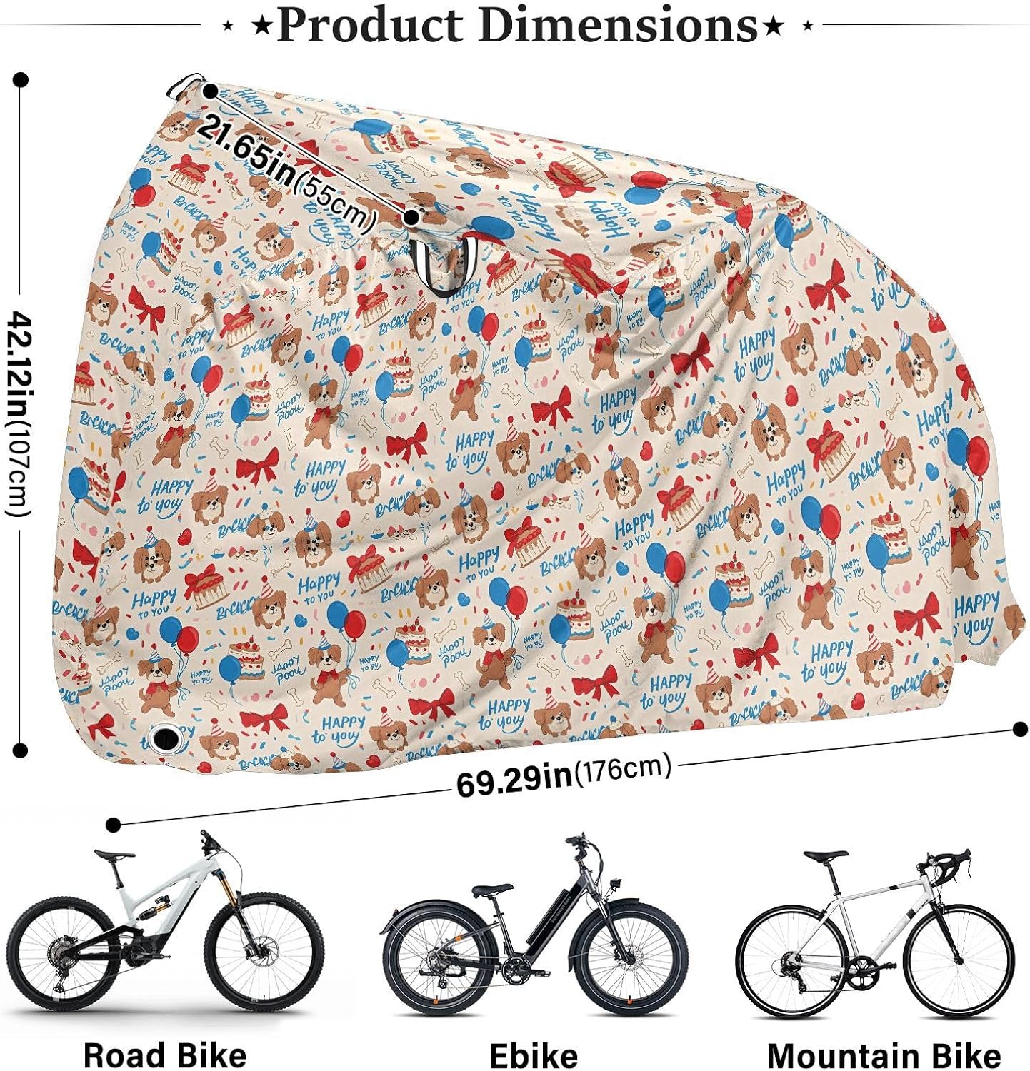 Cartoon Happy Dogs Cover for Bike Waterproof Road Bike Cover Bikes Storage capa para bicicleta