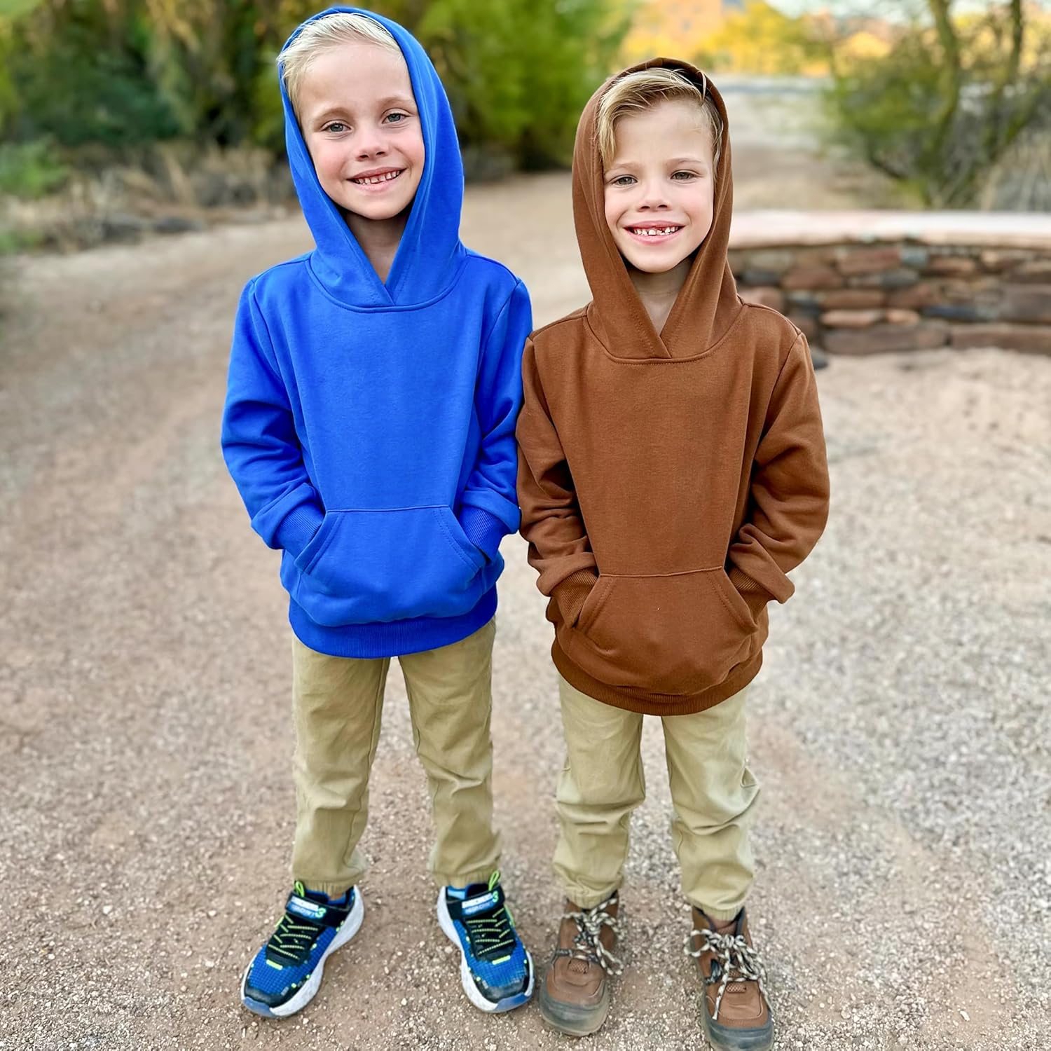 BIG ELEPHANT Boys Hooded Sweatshirt Fleece Pullover Hoodies Long Sleeve Warm Hoodie Sweatshirts with Pocket for Kids - Image 2