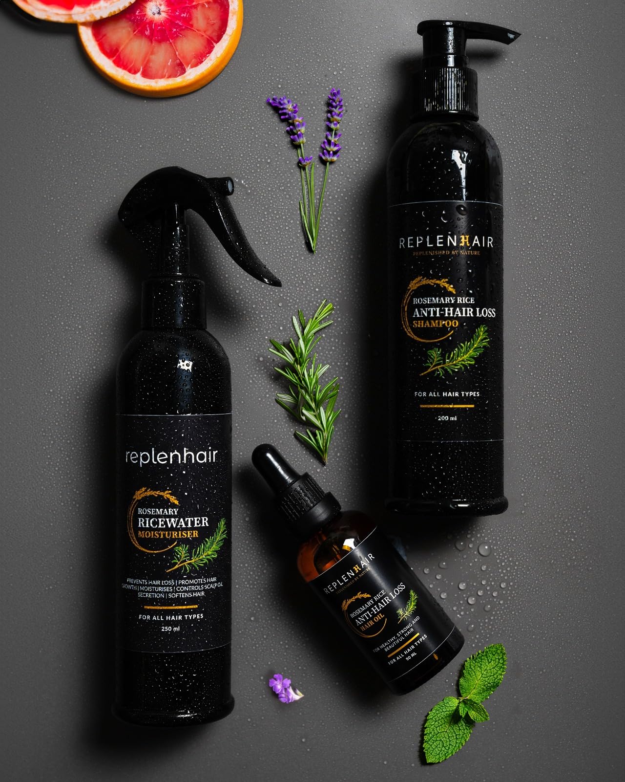 Haarspray mit Reiswasser und Rosmarin, 100 % handgefertigt, feuchtigkeitsspendend, Rosmarinöl & Rosmarin-Shampoo gegen Haarausfall für alle Haare