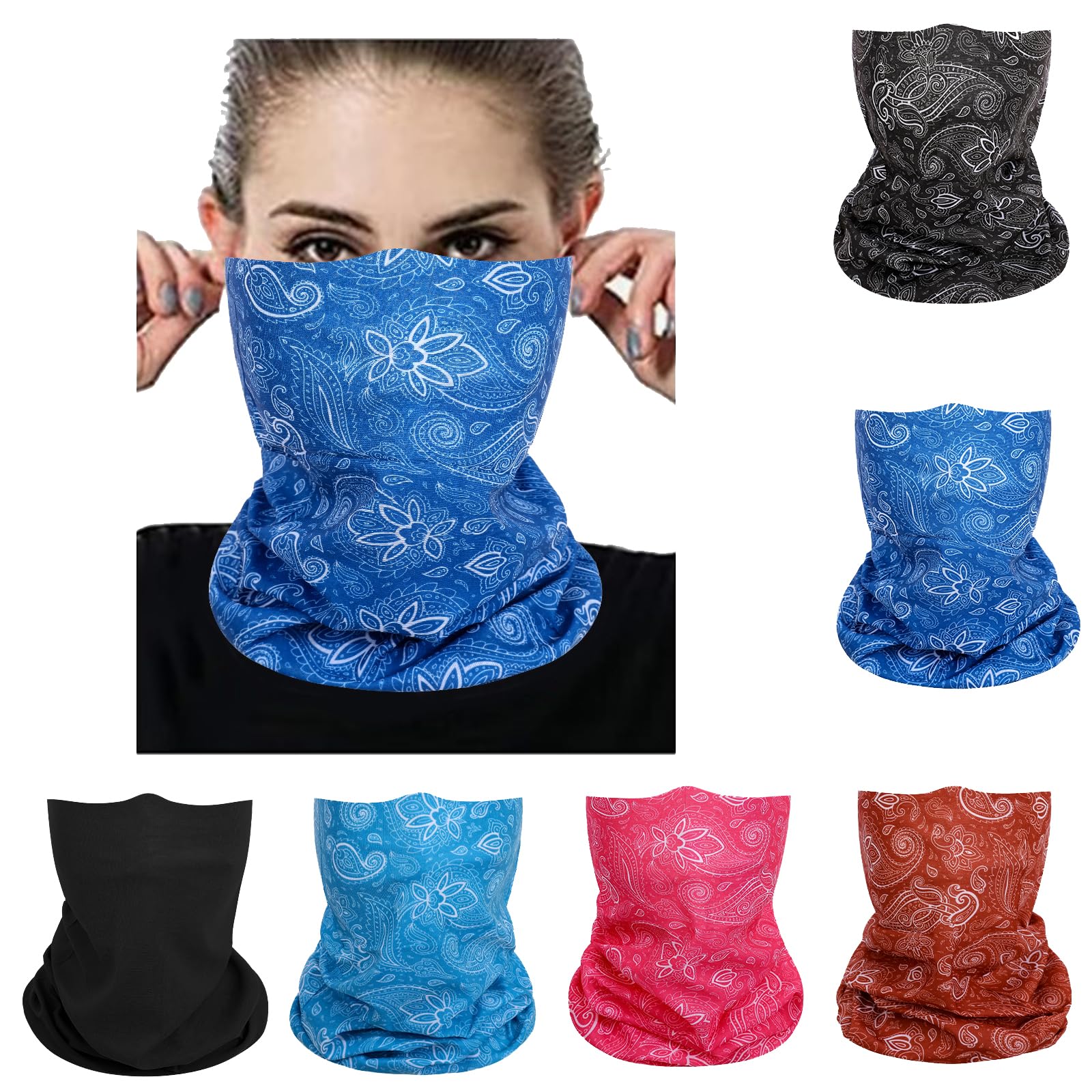 Face Mask Multi Bandana Neck Gaiter Seamless Magic Headband Outdoor Face Scarf for Dust Wind and UV Resistance