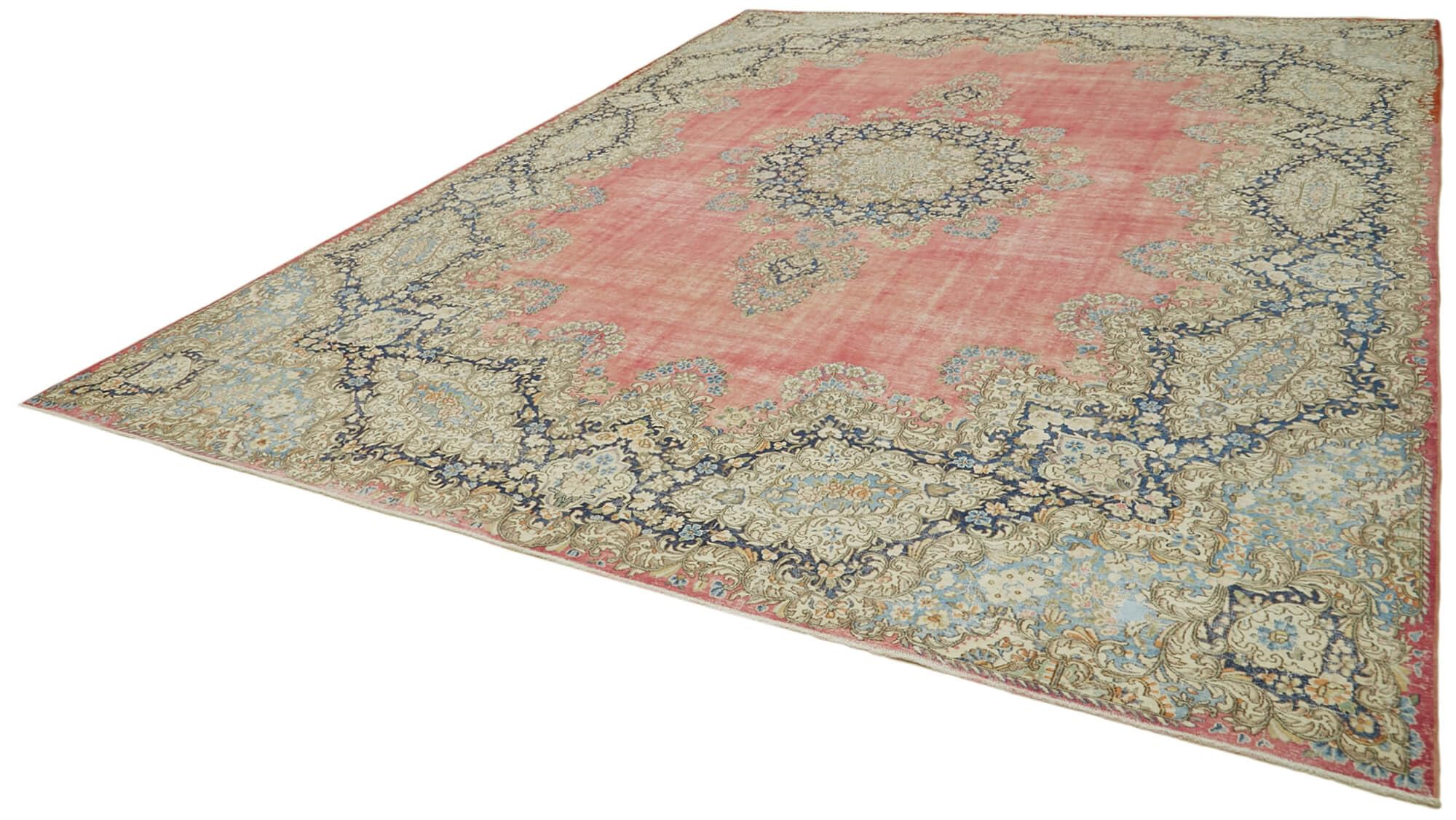 110 x 1411 - 336x454 Cm Katar Vintage Beige Vintage Wool Handmade Area Rug Turkish Handmade Rug Living