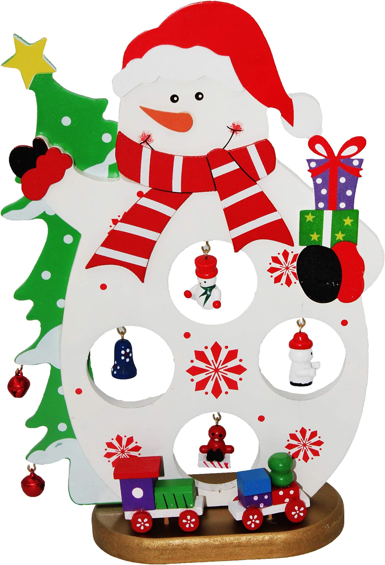 Jades : Christmas Wooden Table Decor for Xmas Decoration (Snowman)