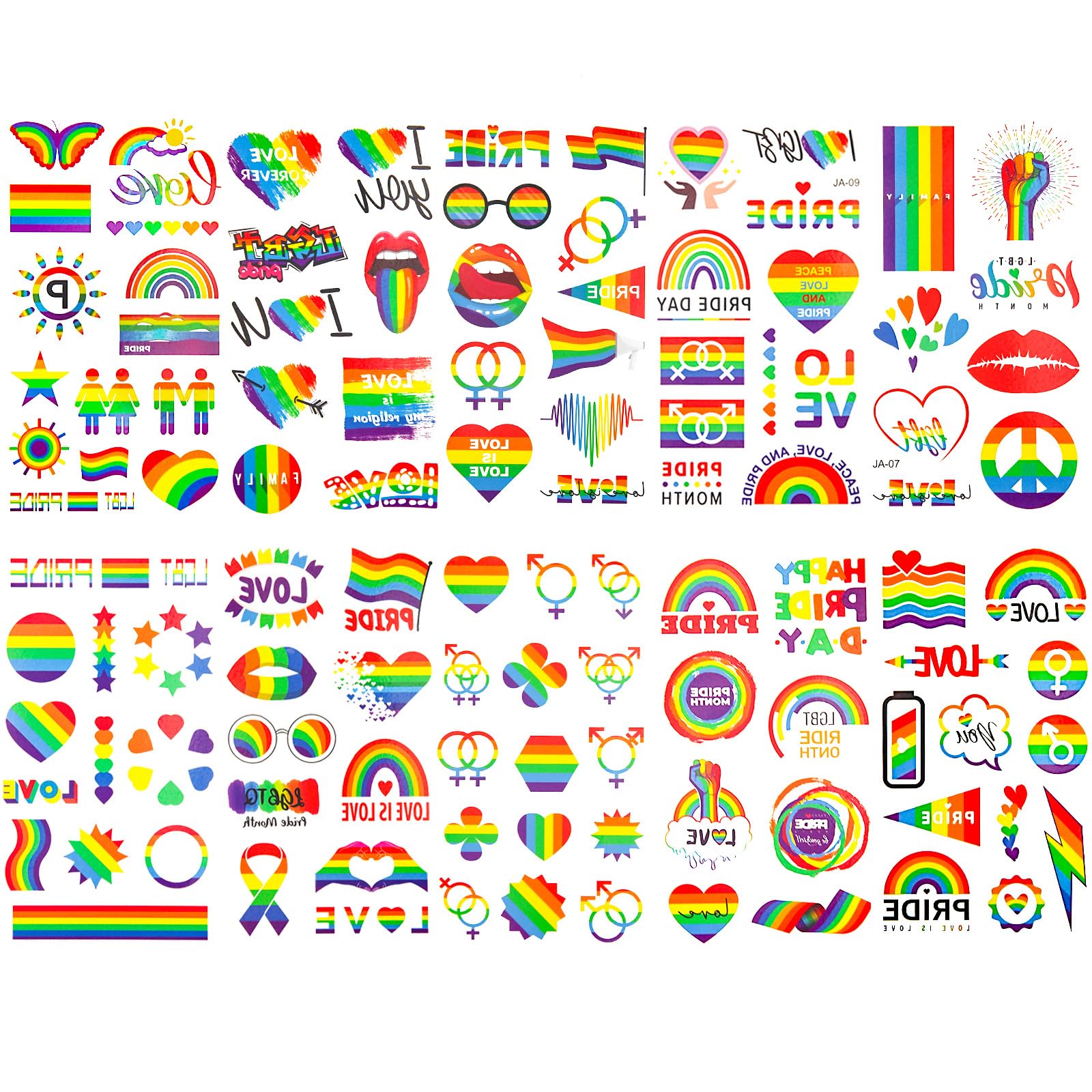 Gosknor 50 Sheet LGBT Temporary Tattoos
