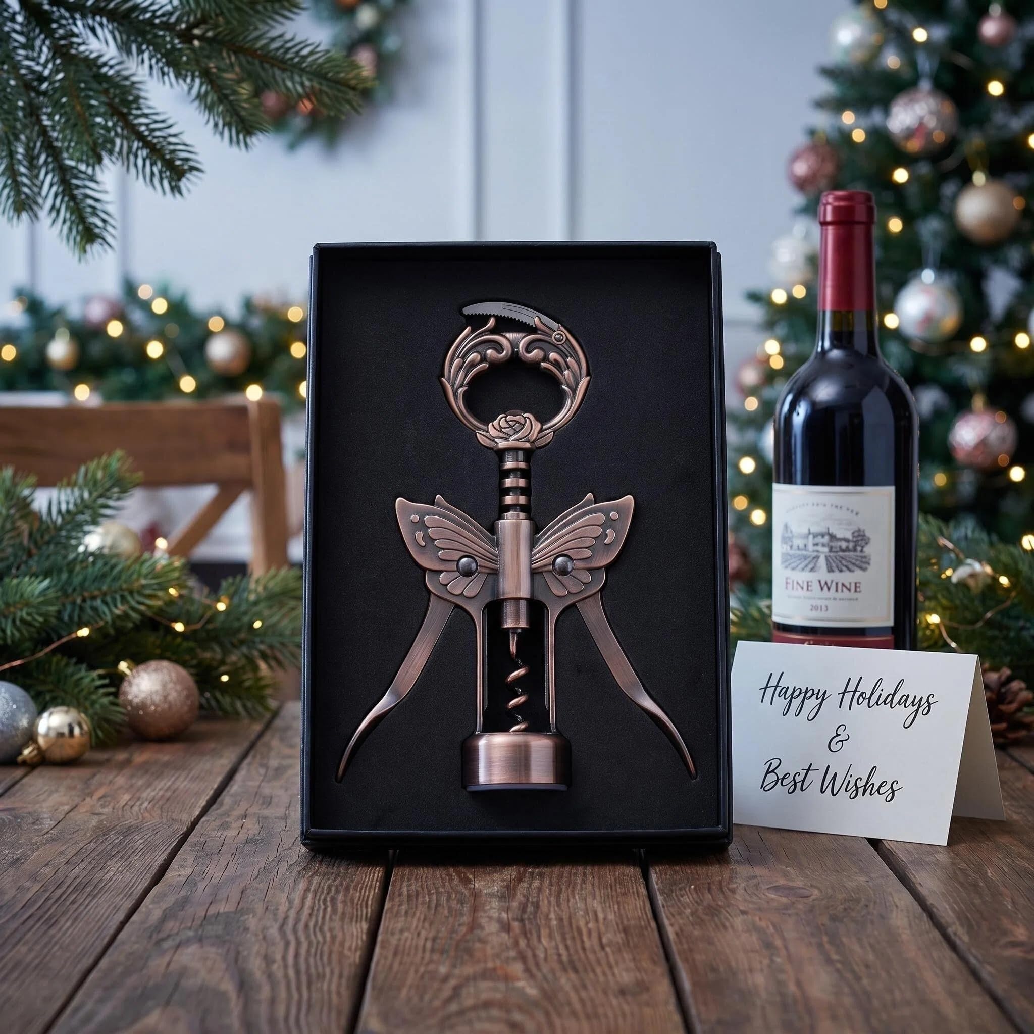 3-in-1 Zinc Alloy Wine Opener - Bronze -8