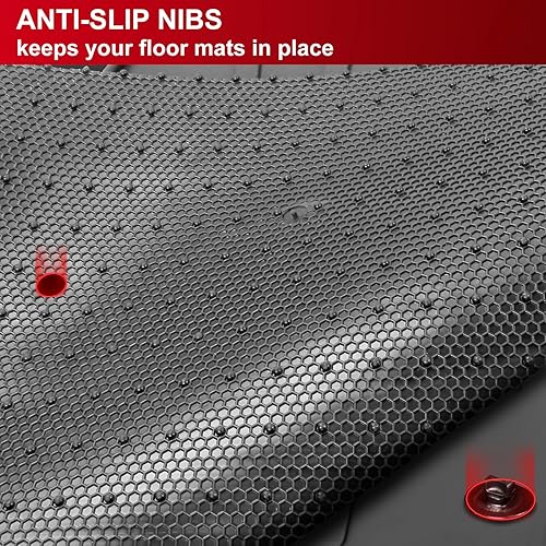 Miniatura 5 de IKON MOTORSPORTS, Alfombrillas de ajuste personalizado compatibles con Honda Accord Sedan 2013-2017 de 4 puertas, goma de látex grisgris, resistente