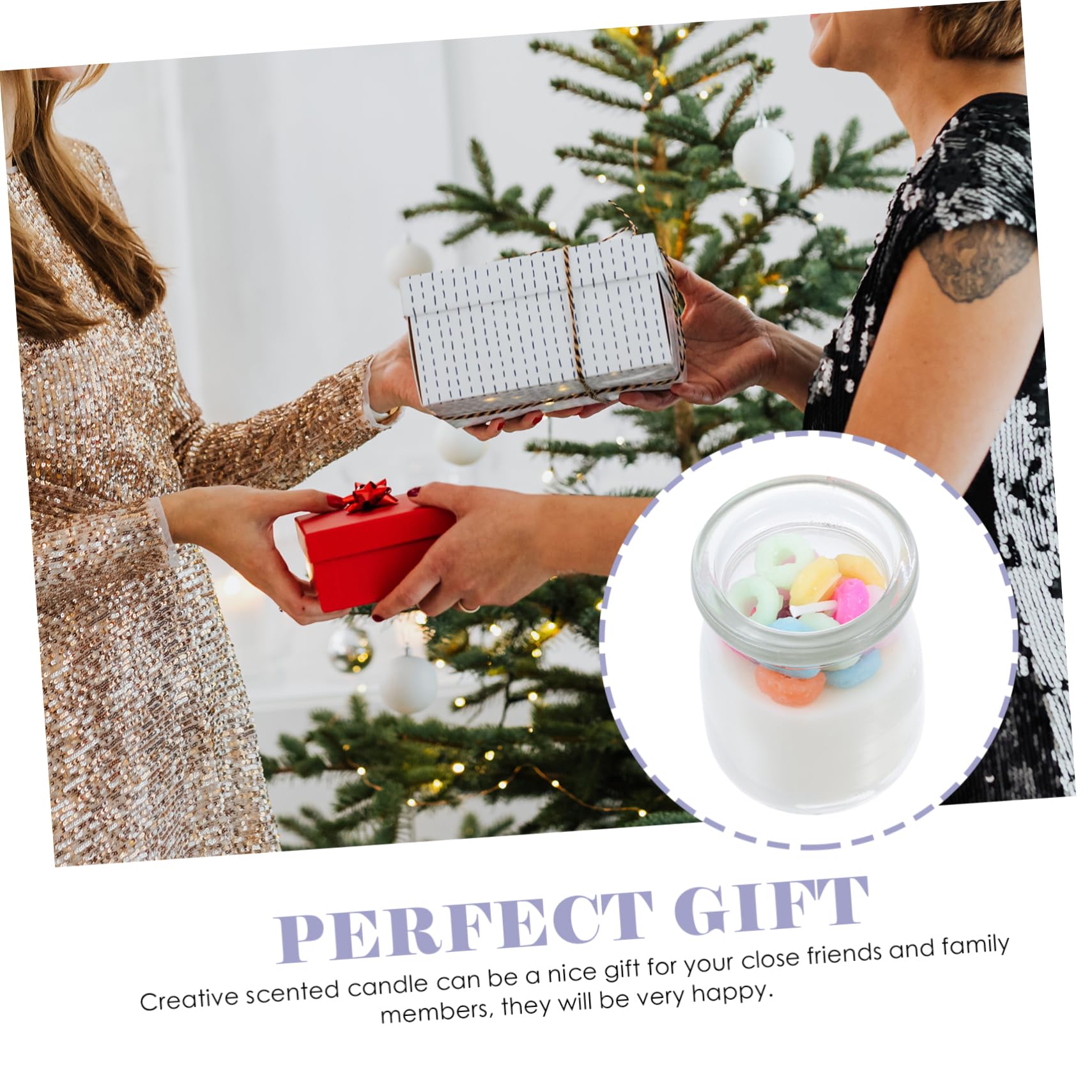 PACKOVE 2 Stück Duftkerze Donut aus Sojawachs Aromakerze mit Angenehmem Oolong Geschmack für Schlafzimmer und Aromatherapie Stilvolles